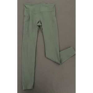 Prana Leggings Green Side Pockets Womens Size Medium Activewear Soft & Stretchy